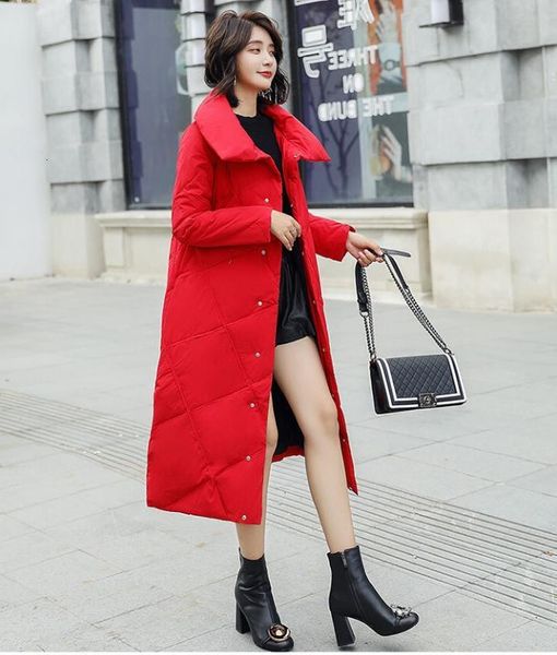 

veste d'hiver femmes 2019 nouvelle dame hiver chaud maneau mujeres slim blanc canard doune longue vers le bas parka mujer ver