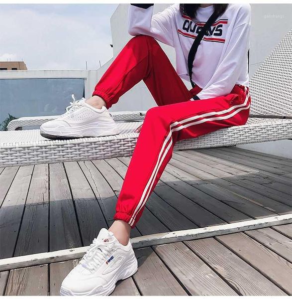 

joggers women 2019 spring summer sweatpants for women female sweatpants double striped haren pants bottoms sportswear trousers1, Black;white