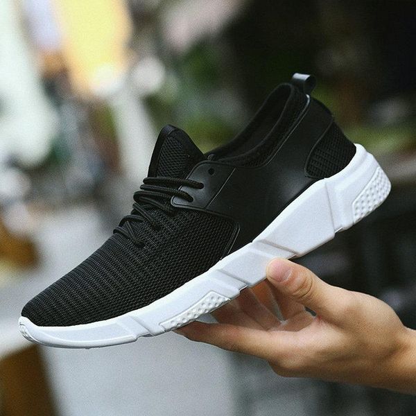 

2020 new men shoes lac-up men casual shoes lightweight comfortable breathable couple walking sneakers feminino zapatos, Black