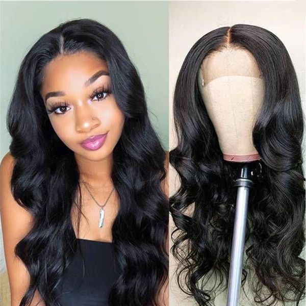 

hairmoda 4x4 closure wigs lace closure wigs remy brazilian human hair wigs13x4 13x6 lace wig pre-plucked body wave, Black;brown