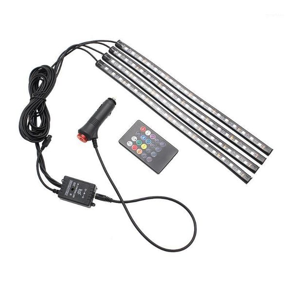 

car rgb led atmoshpere strip light smd music voice remote control ambient decorative lamp auto foot light1