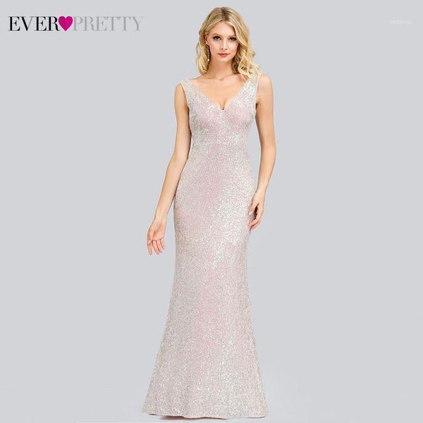 

luxury sequined evening dresses long ever pretty mermaid v-neck sleeveless formal dresses for party vestidos largos fiesta1, White;black