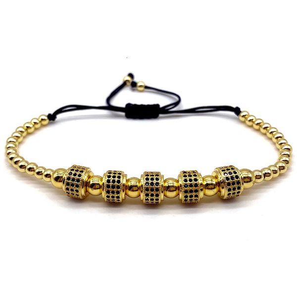 

pulseras hombre 2020 adjustable geometric charm beads bracelet men handmade weave men bracelet fashion jewelry gift, Golden;silver
