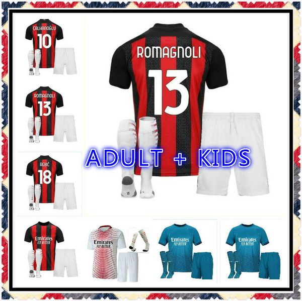 

kit 20 21 brahimovic soccer jerseys calhanoglu 2020 kit 2021 rebic theo paqueta football shirt maldini jersey uniforms, Black;yellow