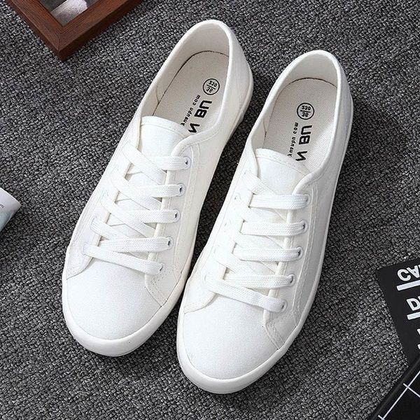 

white canvas casual shoes woman new fashion summer sneakers women vulcanize shoes flats lace-up female shoes y200801, Black