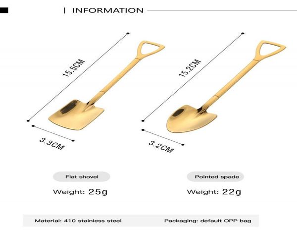 

2pcs set 410 creative coffee spoon long handle stainless steel colorful engineer shovel engineer spoon color box kitchen gadgets h wmtied