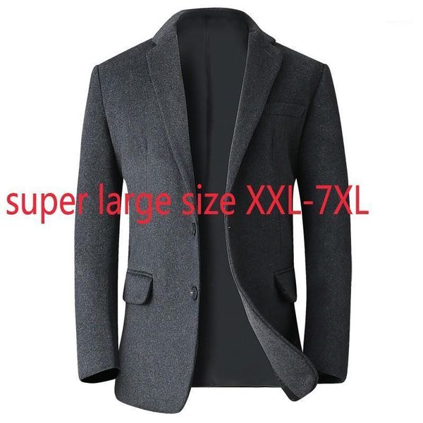

new arrival fashion super large mens woolen coat men winter suit collar casual single breasted thick plus size 2xl-4xl5xl6xl7xl1, Black
