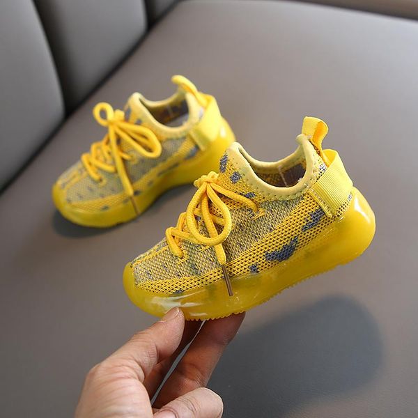 

spring/autumn children casual shoes for boys girls breathable anti-slip striped baby shoes luminous sneakers kids soft shoe9, Black