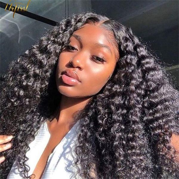 

lace wigs deep wave front wig cambodian human hair 5x5 hd closure for black women remy frontal, Black;brown