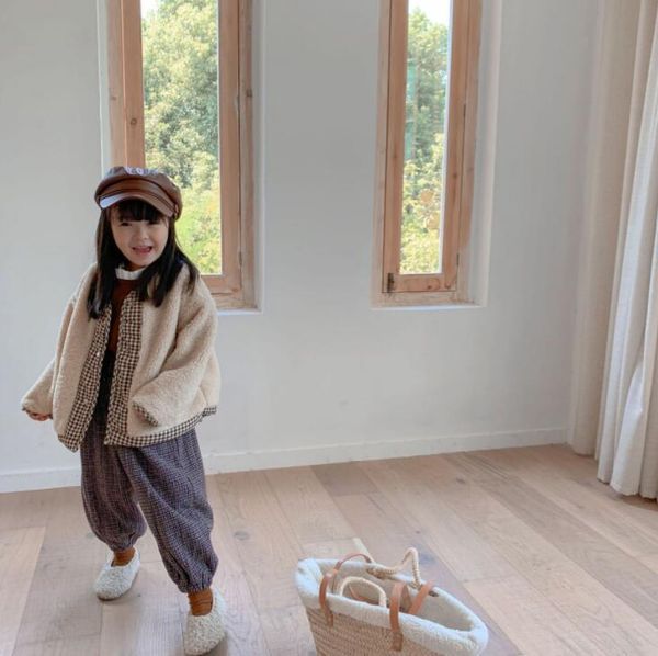 

2020 new arrival girls boys thicken patchwork plaid coat winter cotton full sleeve fashion kids jacket 1-6 years ql136, Blue;gray