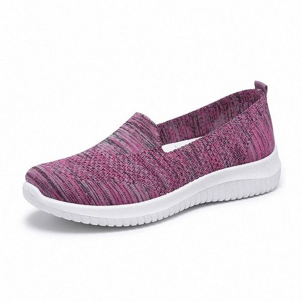 

women casual shoes light sneakers breathable mesh summer knitted vulcanized shoes outdoor slip-on sock shoes plus size tennis a8 #ng3h
