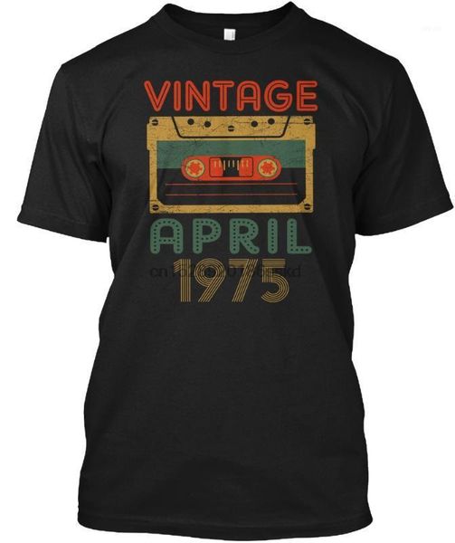 

men t shirt vintage april 1975 birthday gift mixtape tshirts women t-shirt1, White;black