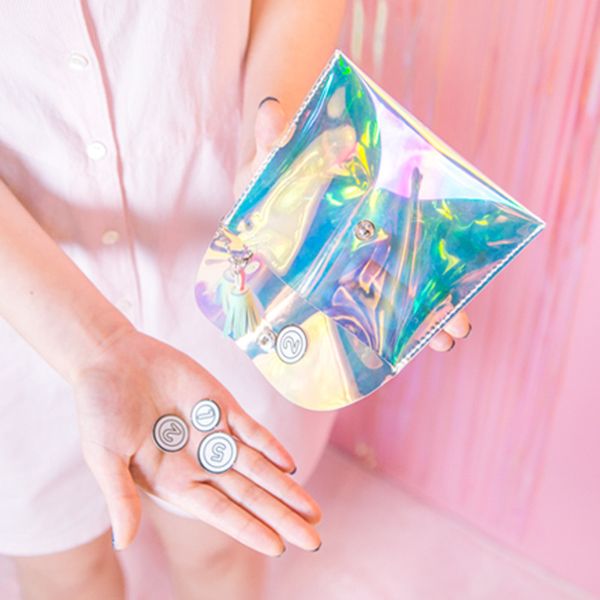 

pvc tassels coin purse woman rainbow color transparent jelly bag girl crossbar square storage bags new arrival 5bd l1