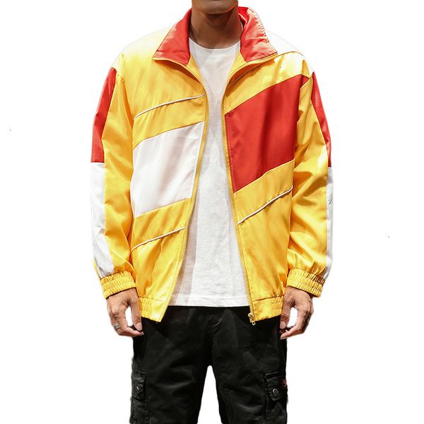 

autumn jacket men new casual men jacket sportswear fashion patchwork bomber coat thin male outwear windbreaker, Black;brown