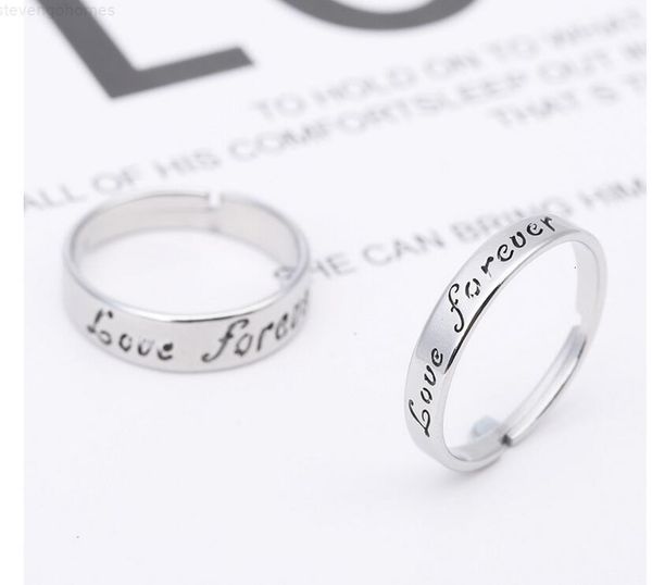 

fashion new stainless couple steel for ring women and men lettering love forever silver/gold 2 piece/1 lot