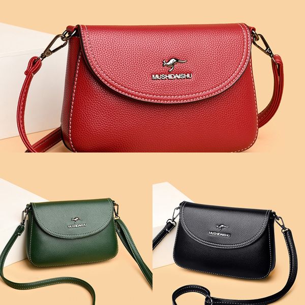 

soft leather women's 2020 new fashion women's simple and versatile one bagshoulder shoulder bagmessenger bag high sense mother&#03