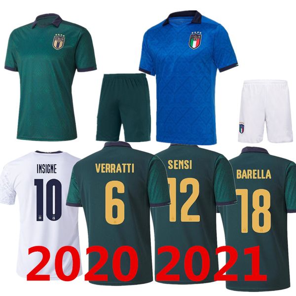 

2020 2021 italian football jersey barella bonucci insigne 20 21 zaniolo bernardeschi football jersey set uniform, Black;yellow
