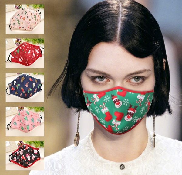 

christmas design masks printed dustproof cartoon christmas cotton mask new year xmas decoration 6 styles