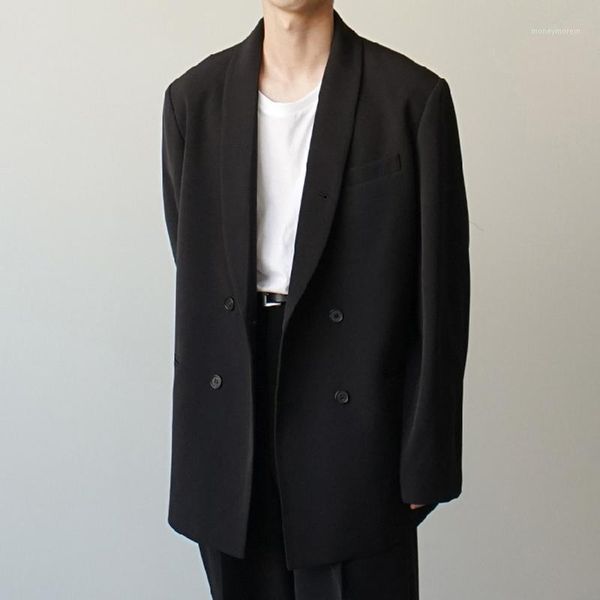 

men's suits & blazers s~7xl customizable men's clothing double-breasted suit silhouette pajamas collar loose simple blazer1, White;black
