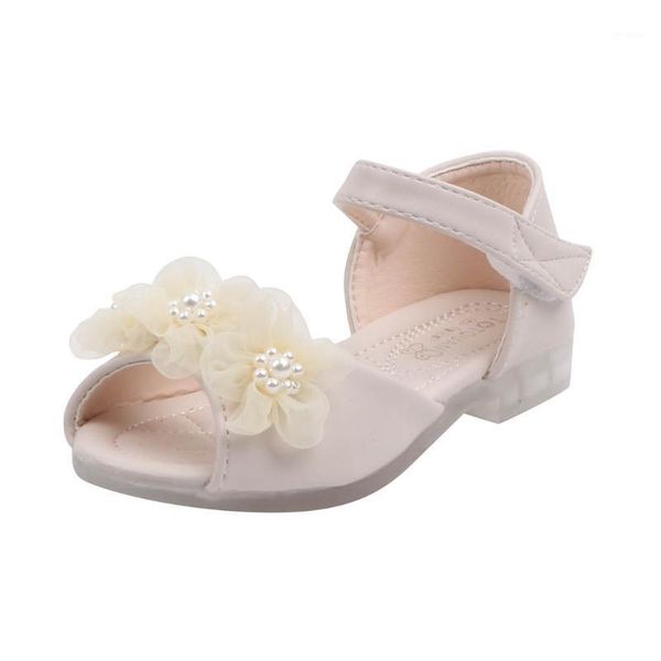 

kancoold children's hook & loop with soft bottom two colors sandals baby girls lace pearl border princess shoes dance shoes1, Black