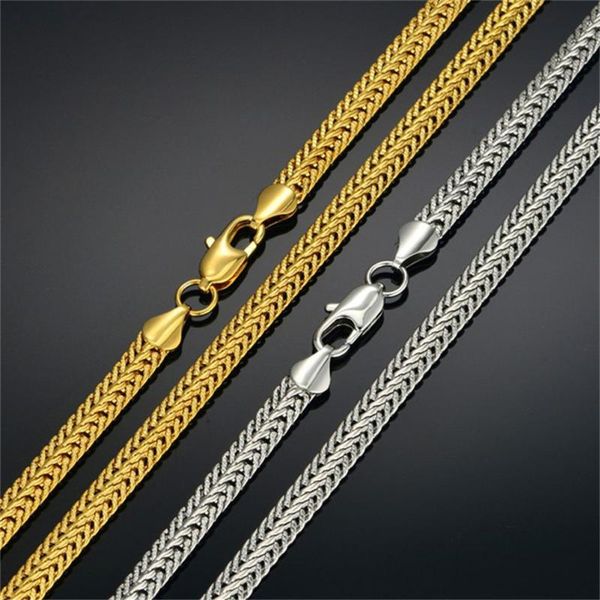 

chains men's hip hop gold color snake link chain necklace for men women 6mm long choker necklaces male punk jewelry wholesale, Silver