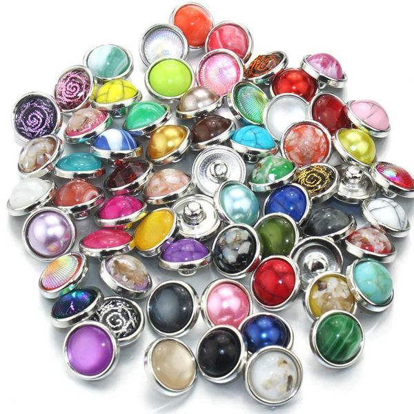 

10pcs lot fashion diy mixed colorful round 12mm snap buttons with zinc alloy bottom for snaps bracelets fit snaps jewelry 7985 h jllnrh
