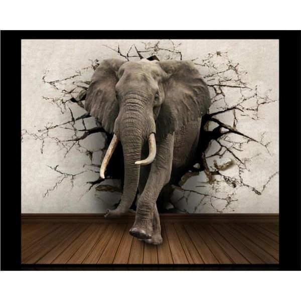 

3d wallpaper elephant mural tv wall background wall living room bedroom tv background mural wall jllldr yummy_shop