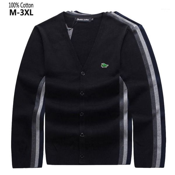 

100% cotton autumn long sleeve mens sweaters casual embroidery logo knitted outerwear fashion male clothes 1, White;black