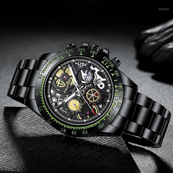 

wristwatches 2021 hip hop automatic mechanical watch men sport gold clocks waterproof g wristwatch mens relogio masculino1, Slivery;brown