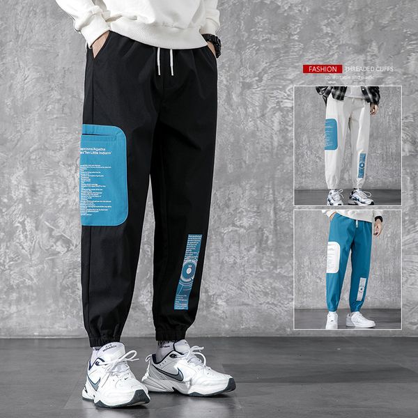 

capris men's korean autumn 2020 youth loose fashion brand ins casual leggings male students, Black