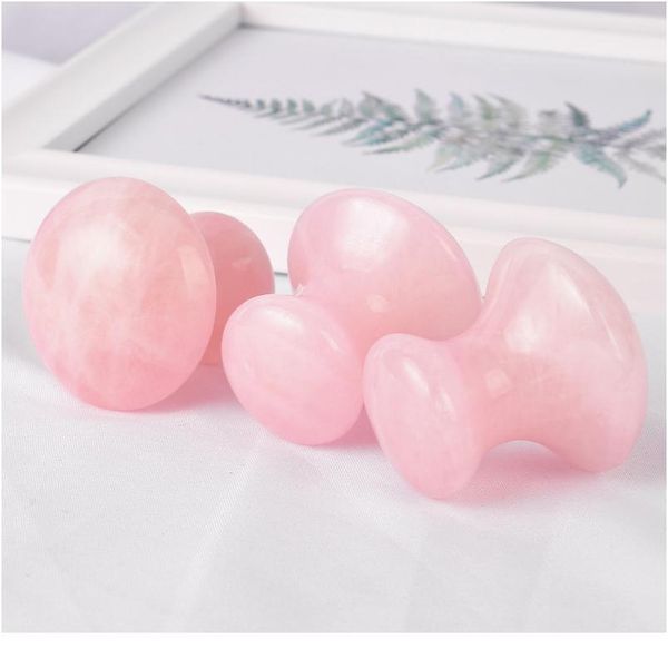 

natural rose quartz green aventurine mushroom-shape gua sha guasha scraping mas tool sets board for spa relaxing me jlleds