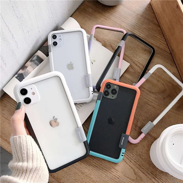 

ins 12 11 promax net red frame anti drop case for se japan and south korea color matching 8plus soft vip x xs / xr half4fre