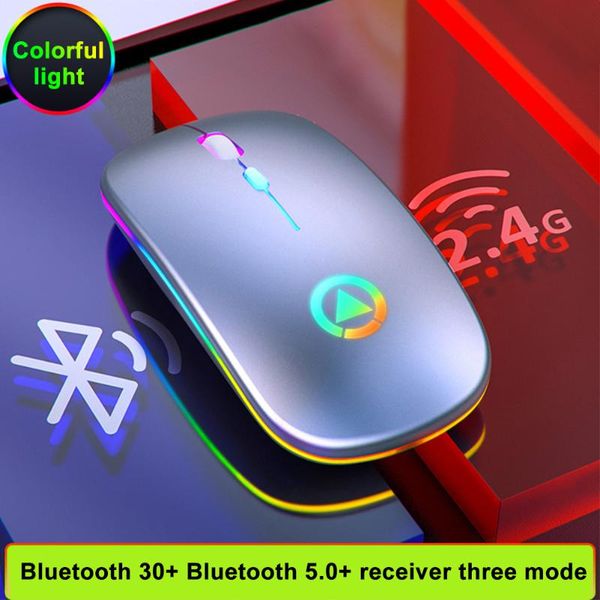 

mice home office wireless mouse lappc portable usb rechargeable colorful led slim with receiver adjustable dpi silent optical