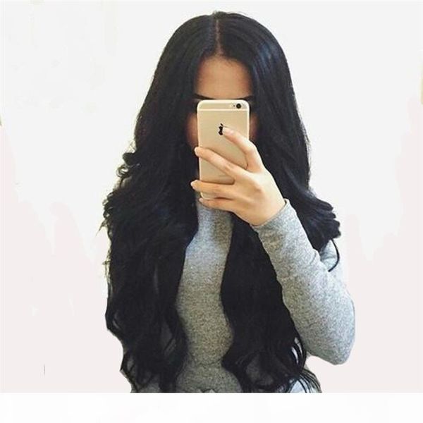 

8a silk full lace wigs indian wavy glueless silk full lace human hair wigs for black women silk base lace front wigs, Black;brown