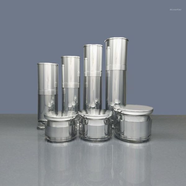 

storage bottles & jars 80ml plastic bottle with pump dispenser,silver lotion/spray bottle1