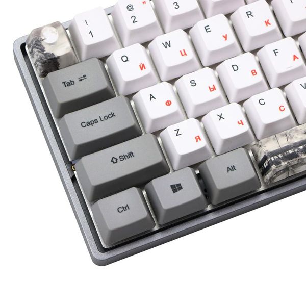 

russian character dye subbed pbt oem keycap set mechanische toetsenbord keycap for gh60 rk61 gk61 gk64 dz60