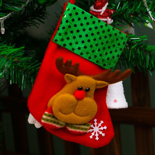 

hanging candy dhl socks mini gift bag snowman santa claus deer bear stocking for christmas tree pend