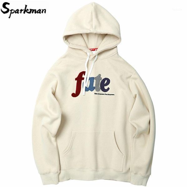 

men hip hop hoodie sweatshirt embroidery letters harajuku hooded pullover streetwear cotton autumn 2019 hoodie loose style white1, Black
