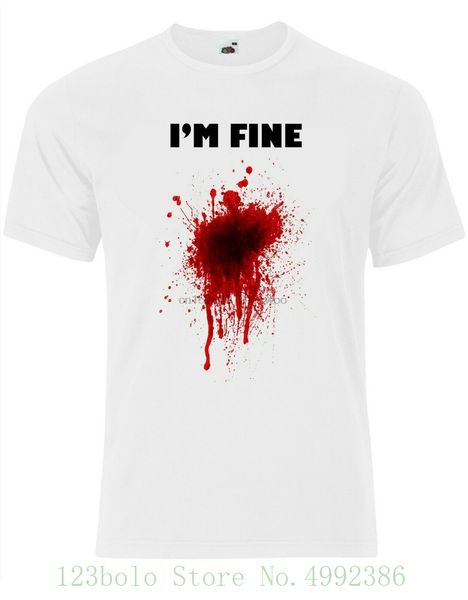 

im fine funny prank blood effect gunswound men tshirt an11 summer man tshirt tees new sport hooded sweatshirt hoodie