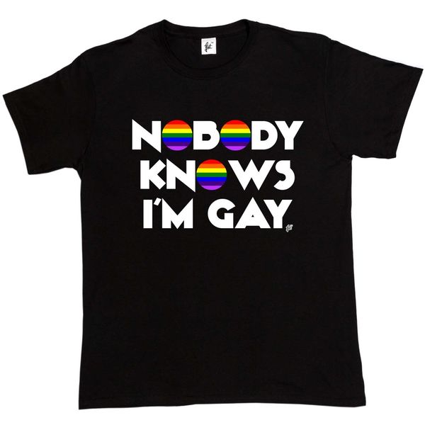 

discount new fashion summer nobody knows i'm gay - pride rainbow mens t-shirt t shirts sport hooded sweatshirt hoodie