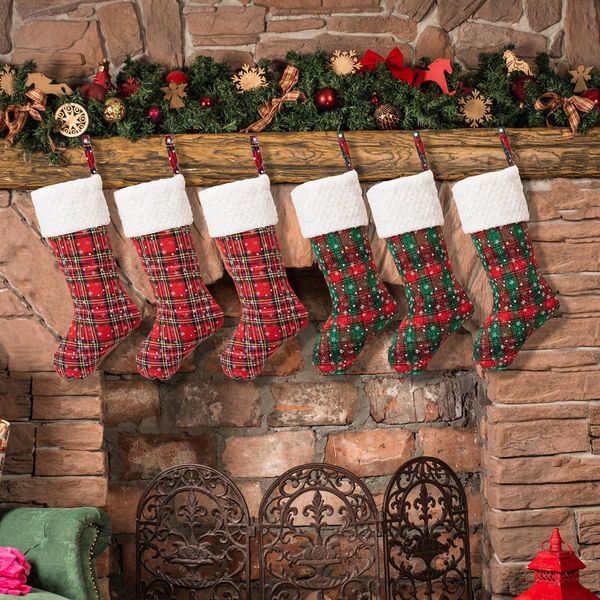 

with christmas plaid mini plush stocking cuff stocking decor gift bag sep 16th