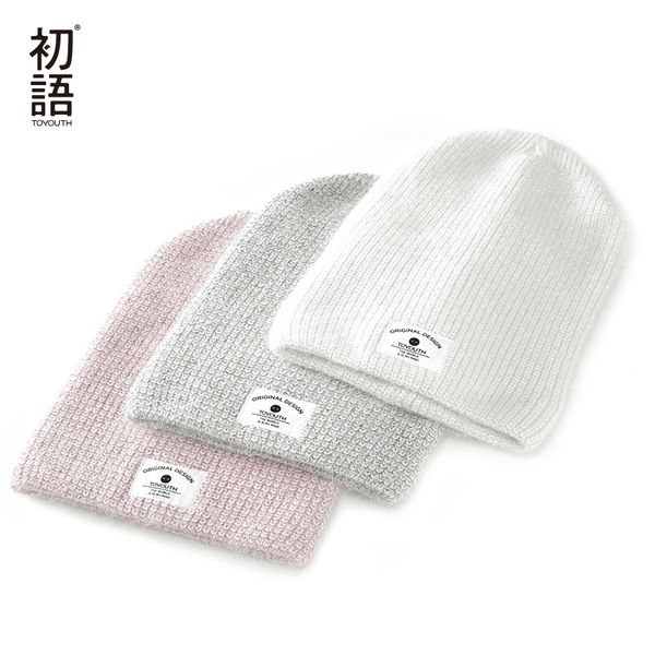 

toyouth soft knitted women hats winter womens warm hat ladies casual hats autumn female caps patchwork bonnet femme y200103, Blue;gray