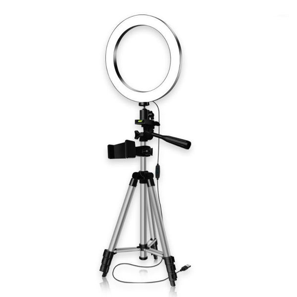 

26cm/10inch led ring light 3 lighting modes usb with metal tripod max. height 101cm smartphone holder for youtube video live1