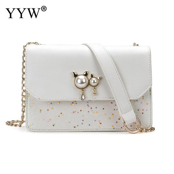 

synthetic leather crossbody bag love jewelry with chain square shape different color and pattern for choice