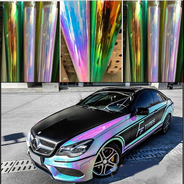 vendita all'ingrosso olografico arcobaleno cromato adesivo per auto placcatura laser pellicola avvolgente per carrozzeria auto fai da te styling