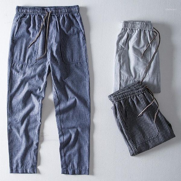 

fashion men home pants casual breathable cotton linen harem pant mens autumn high waist long trousers slim loose bottoms new1, Black