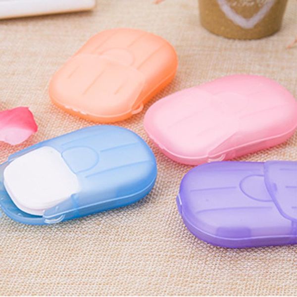 

disposable soap paper clean scented slice foaming box mini paper soap for outdoor travel use color random tslm2