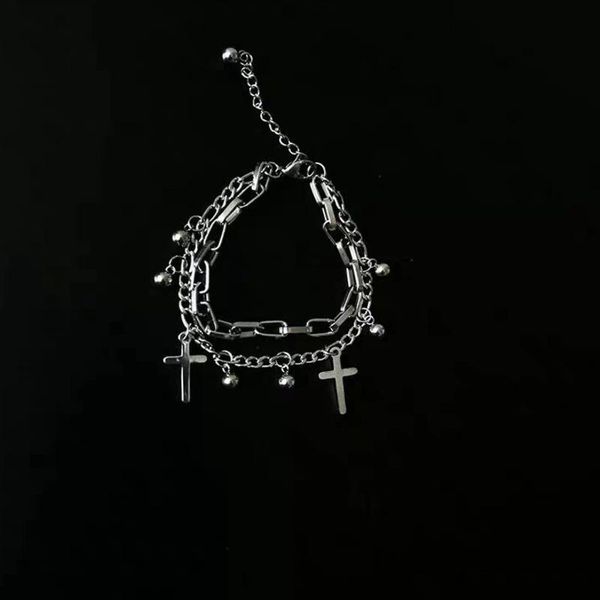 

мода урожай два слоя крест металлический шар кулон браслет harajuku hip hop street пара аксессуары ювелирные изделия wmtjmr bdegarden, Black;white