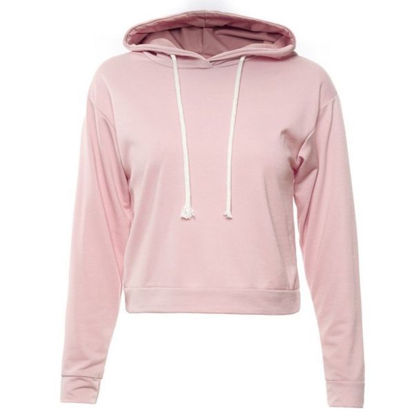 

2019 style new european american dew navel short fleece hoodie female coat women's clothing, Black