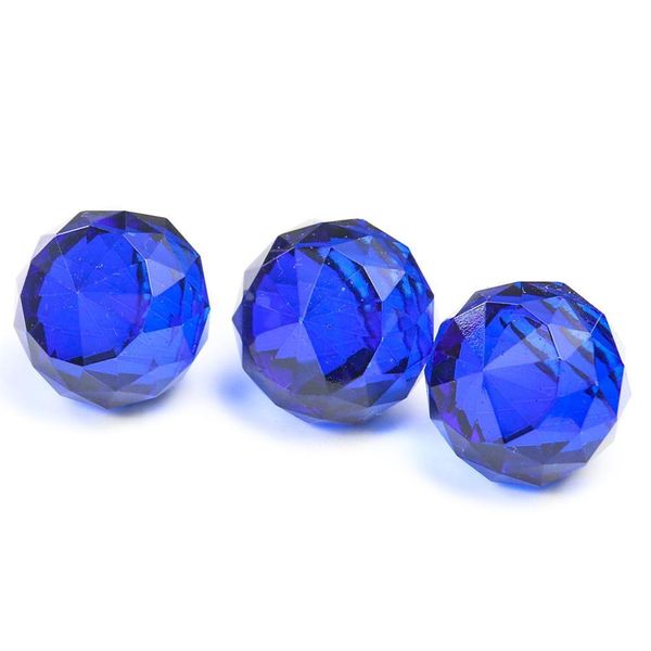

5pcs 30mm blue color crystal suncatcher chandelier pendant faceted balls prism rainbow maker for home wedding decoration h bbywnb